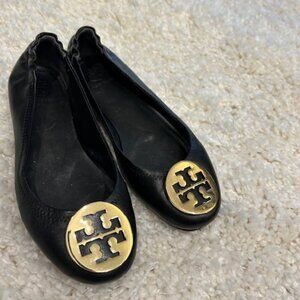 Tory Burch Women's Minnie Travel Ballet Flats Black Size 6
